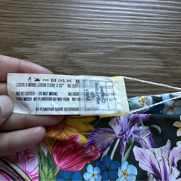 Agua Bendita Small Eda Dreamin Print Tie Side Bikini Swim Bottoms Beads NWT - Picture 6 of 9